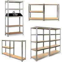 Kelvenix 5 Tier Racking Shelf Heavy Duty Garage Shelving in Silver | Size: 10000mm x 520mm