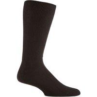 SOCKSHOP Iomi Men's 1 Pair FootNurse Oedema Extra Wide Cotton Socks in Black | Size: 12-14