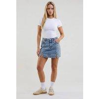 BCouture Women's Seam Detail Denim Miniskirt in Light Blue | Size: 12