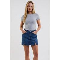 BCouture Women's Seam Detail Denim Miniskirt in Indigo | Size: 12
