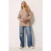 Long Tall Sally Women's Tall Rip Knee Wide Leg Jeans in Mid Blue | Size: 18XL