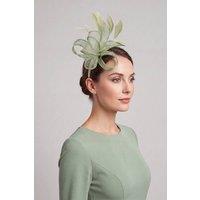 Vellin Women's Feather Loop Sinamay Fascinator Headband in Green