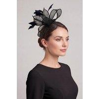 Vellin Women's Feather Loop Sinamay Fascinator Headband in Black