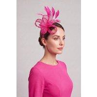Vellin Women's Feather Loop Sinamay Fascinator Headband in Fuchsia