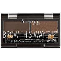 Rimmel London Women's Brow This Way Brow Scuplting Kit in Dark Brown | Size: 3.27g