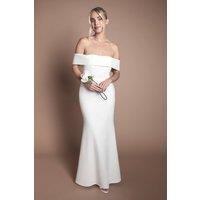 Coast Women's Petite Ponte Bardot Maxi Wedding Dress in Ivory | Size: 12