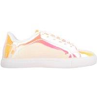 ABSOLUTE FOOTWEAR Women's Slip On Lace Up Holographic Shiny Leisure Casual Sports Trainers in Pink | Size: 7