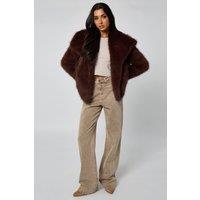 Urban Bliss Women's Faux Fur Jacket in Brown | Size: 12