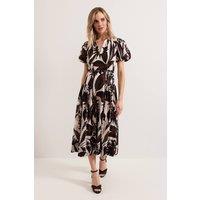 Phase Eight Women's Zarah Printed Dress in Light Khaki | Size: 10