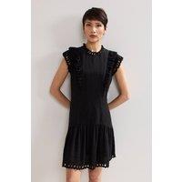 Phase Eight Women's Reena Linen Blend Mini Dress in Black | Size: 16