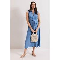 Phase Eight Women's Becky Chambray Dress in Light Blue | Size: 16