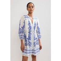 Phase Eight Women's Pia Floral Tunic Dress in Cool White | Size: 16