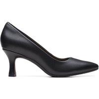 Clarks Women's Kataleyna Gem Black Leather Court Shoes, Heels | Size: 4-Standard Fit