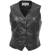House of Leather Women's Womens Real Leather Waistcoat Rita in Black | Size: 14