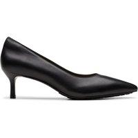 Clarks Women's Adela Court Black Leather Heels | Size: 5-Standard Fit