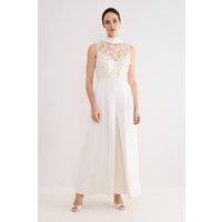 Phase Eight Women's Petite Florentina Jumpsuit in Warm White | Size: 12