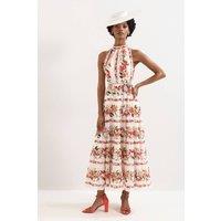 Phase Eight Women's Petite Nita Halter-Neck Maxi Dress in Cream | Size: 16