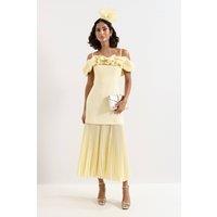 Phase Eight Women's Liora Bardot Maxi Dress in Lemon | Size: 16