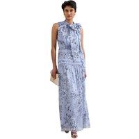 Phase Eight Women's Silk Bow-Neck Maxi Dress in Baby Blue | Size: 14