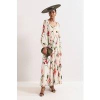 Phase Eight Women's Reanna Floral Maxi in Warm White | Size: 14