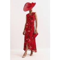 Phase Eight Women's Mae V-Neck Floral Maxi Dress in Scarlet | Size: 20