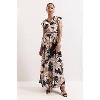 Phase Eight Women's Liana Wrap Maxi Dress in Beige | Size: 20