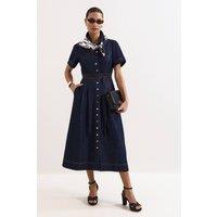 Phase Eight Women's Aven Denim Dress in Dark Indigo | Size: 26