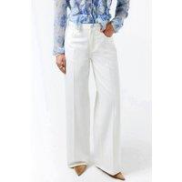 Hiccup Women's Wide Leg Raw Denim Jeans in White | Size: 2XS