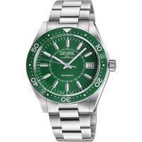 Gevril Men's Belmont Sellita SW200 Green Ceramic Green Enamel Dial 316L in Silver