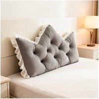 Living and Home Crown-Shaped Tufted Headboard Pillow in Grey | Size: Small