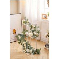 Living and Home 185cm Artificial Rose Eucalyptus Garland Vine Wall Hanging Decor in Green