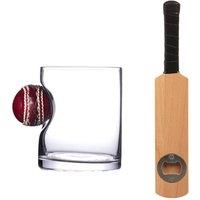 Bar Bespoke Cricket Set - Cricket Bat Opener & Cricket Ball Tumbler in Clear