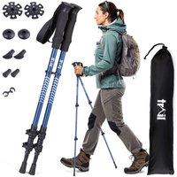 Trail Outdoor Leisure Trail Telescopic Walking Poles 2 Pack Fliplock Aluminium Hiking in Blue