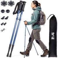 Trail Outdoor Leisure Trail Telescopic Walking Poles 2 Pack Aluminium Hiking Trekking in Blue
