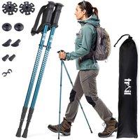 Trail Outdoor Leisure Trail Telescopic Walking Poles 2 Pack Aluminium Hiking Trekking in Teal