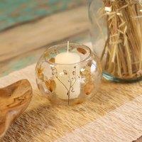 Serenityy Rosa Natural Floral Glass - Large Bowl Candle Holder - 12 x 13 cm
