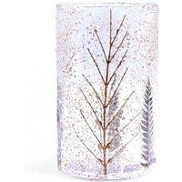 Serenityy Pino Tall Glass Vase & Candle Holder - Leaf Design, 19x11 cm in Clear