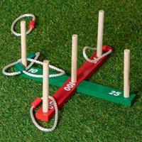 Samuel Alexander 15cm x 36cm Outdoor Wooden Quoits Game with Ropes & Pegs | Size: 15 cm x 36 cm