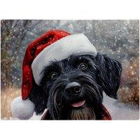 Warren Reed - Designer Christmas Giant Schnauzer Glass Chopping Board