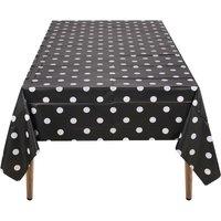 Neel Blue Polka Dot Tablecloth, Plastic Table Cover, 137cm x 274cm in Black | Size: 137 cm x 274 cm