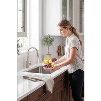 JANLEMNY Brushed Stainless Steel Kitchen Mixer Tap - Pull-Out Spray, 360 Swivel in Silver | Size: 1000mm x 400mm