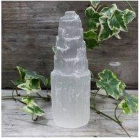 KDMD Natural Moroccan Selenite Tower 15cm for Healing & Meditation in White