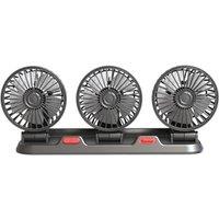 Quipulse 3Head Adjustable Vehicle Electric Fan in Black
