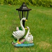 Quipulse Solar Vintage Street Lamp Swan Family Light in White