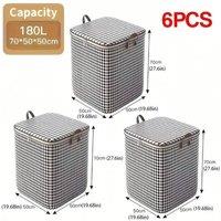 SPETLEK 6x180L Clothes Storage Bags Zips Bedroom Large