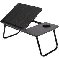 SPETLEK Folding Laptop Black Table Cup Holder Lap Standing Desk | Size: 0.6m2