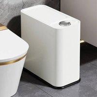 EONLION 16L Bathroom Bin Push Lid Top Dust Bin in White | Size: 100 cm