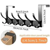 SPETLEK 14 Hooks Black Key Coat Clothes Door Holder Rack Hook Wall | Size: Large