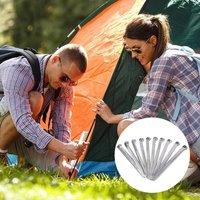 KORVIXA Durable Camping Tent Pegs in Silver
