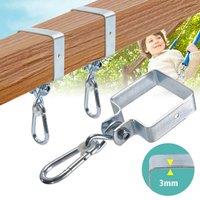KORVIXA Swing Hammock Tree Hanging Straps Kit Hooks B: 120 X 120 mm Square in Silver | Size: 125mm